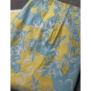 LILLY PULITZER Vintage Sunshine Junkanoo Animal Print‎ Skirt Yellow Blue Size 4